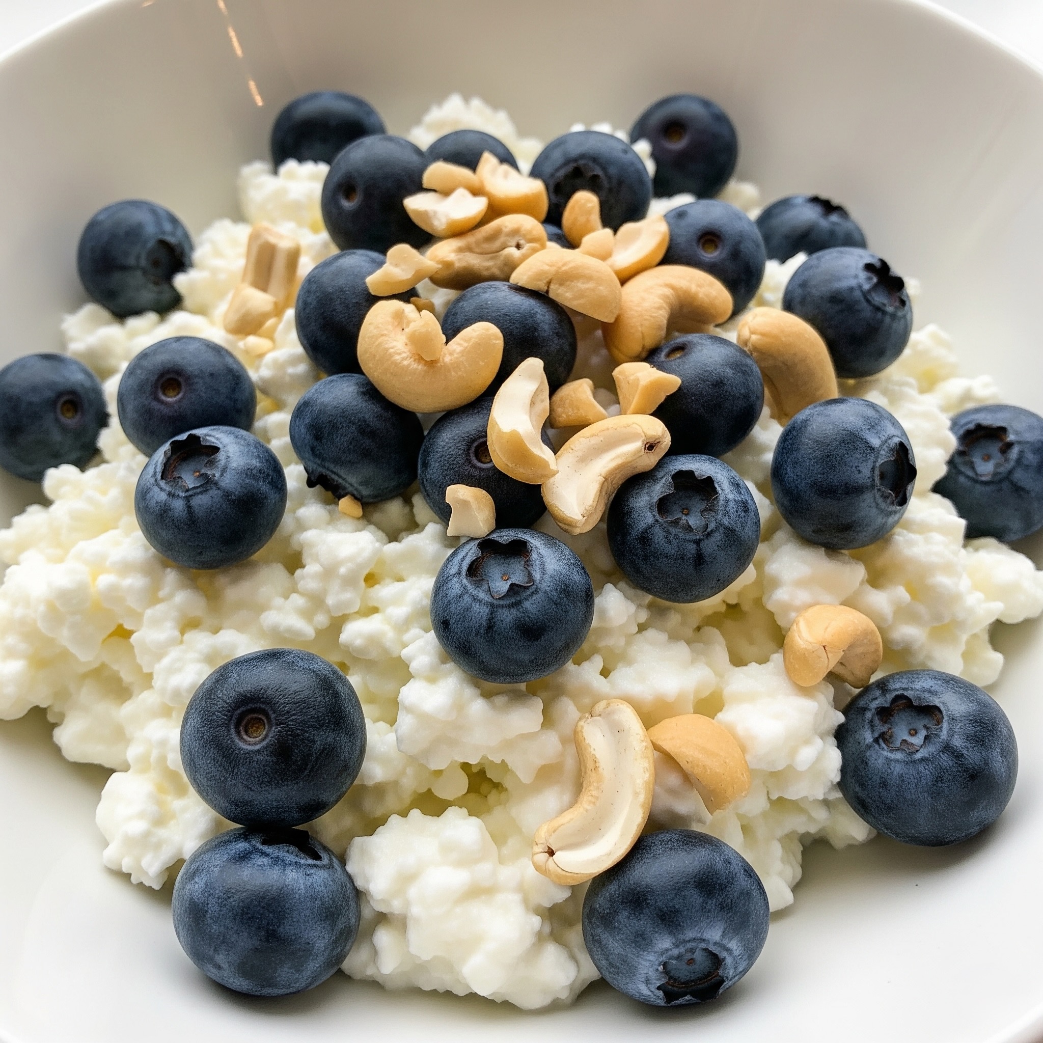 Blueberry Cottage Cheese with Cashews
