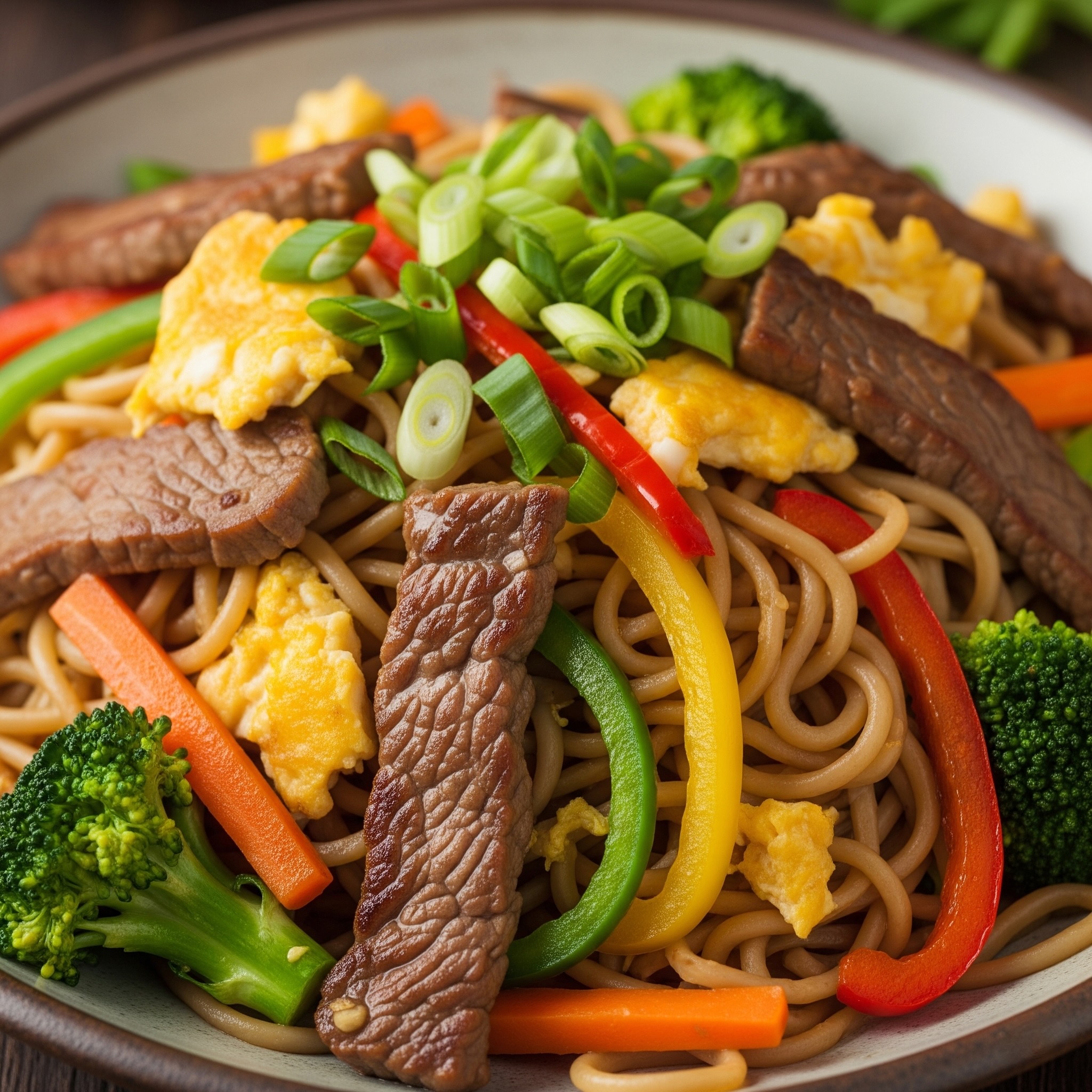 Egg fried Beef Noodles