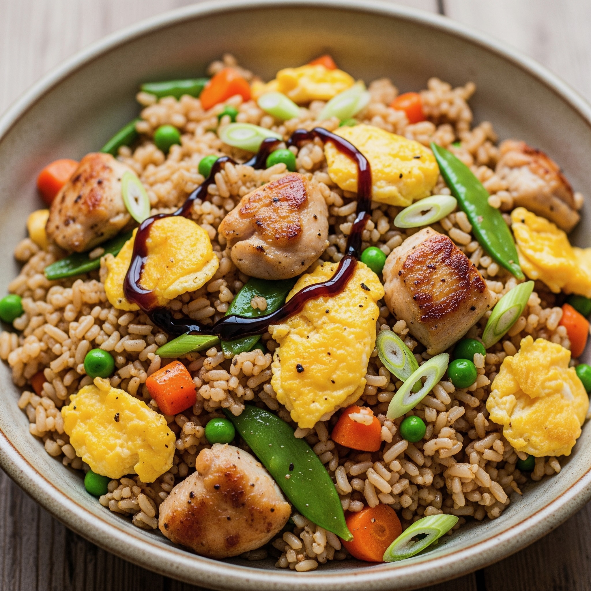 Egg fried Chicken Rice