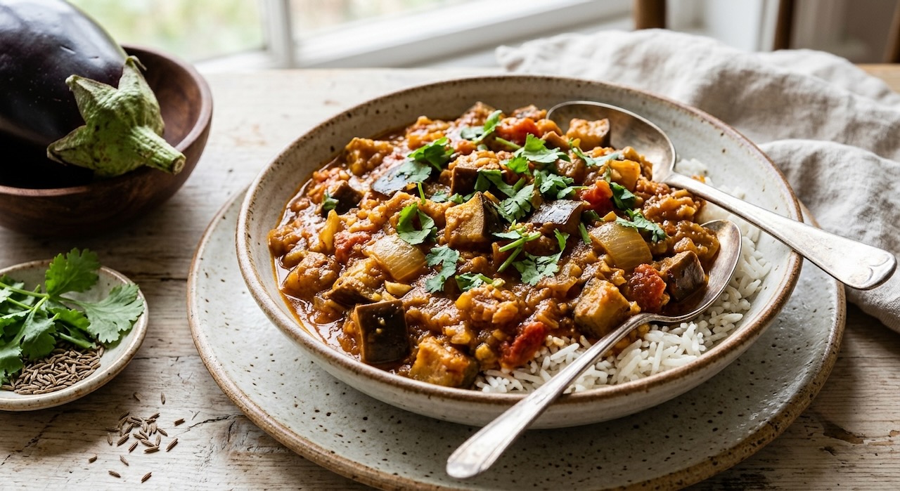 Indisches Auberginen-Curry